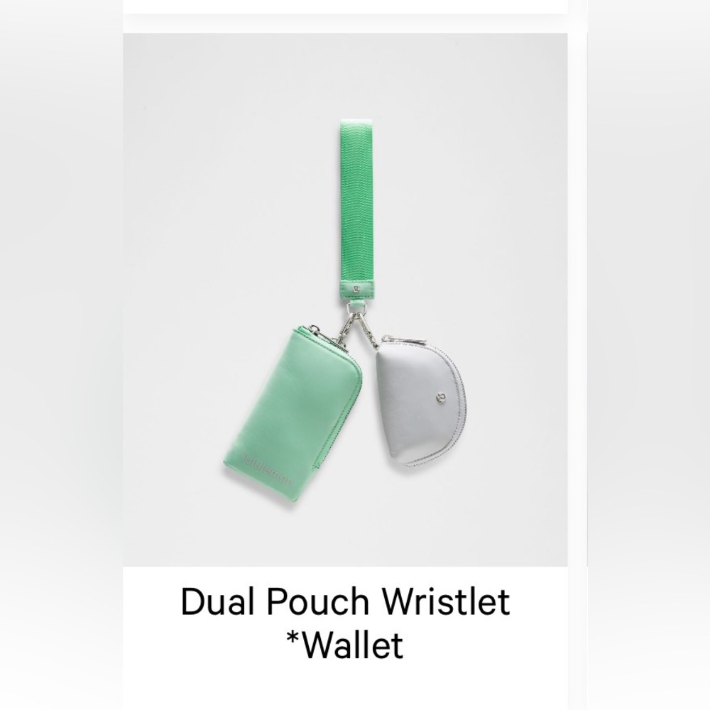 lululemon athletica Mint Green and Light Gray Wristlet Set
